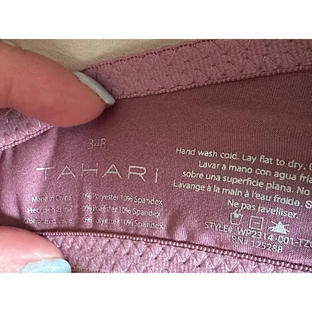 Tahari Purple Plum Underwire Lightly Lined Adjustable Bra Size 34B